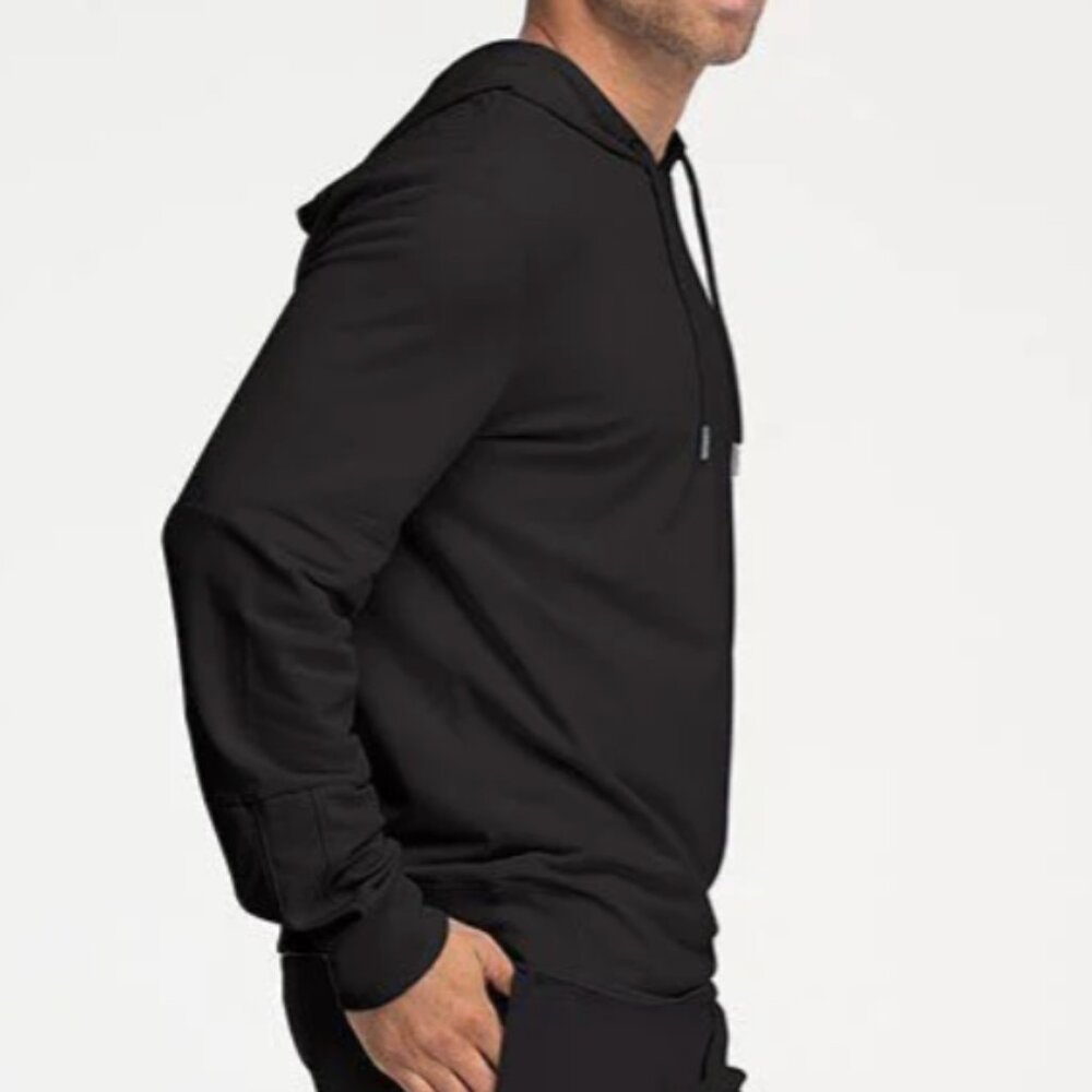 Mens Swet Tailor Black lightweight Pull Over Hoodie, Size Large